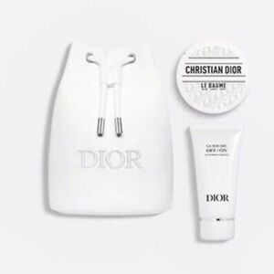 SOLD NWB DIOR Pouch & La Mousse Off/On Cleanser & Le Baume Sample Gift Bundle